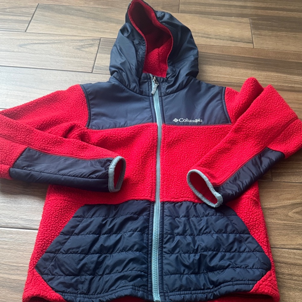 Columbia Red and Navy Fleece Jacket